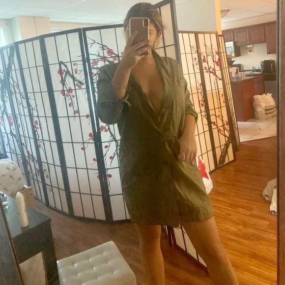 Cargo military green t-shirt dress - Picture 4 of 8